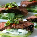 Korean Beef and Cucumber Appetizer
