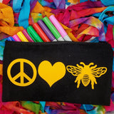 bee theme cosmetic bag canvas pencil pouch beekeeper gifts