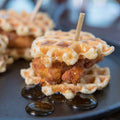 Hot Chicken and Honey Waffle Bites