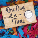 AA chip holder One Day At A Time wood box recovery gifts serenity prayer alcoholics anonymous