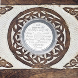 celtic hand-tooled wood relief alcoholics anonymous chip holder god box recovy gift