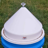 chicken-anti-roost-lid-5-gallon-bucket-cover-poultry-pyramid-shabby-chic-crystal-finial-white