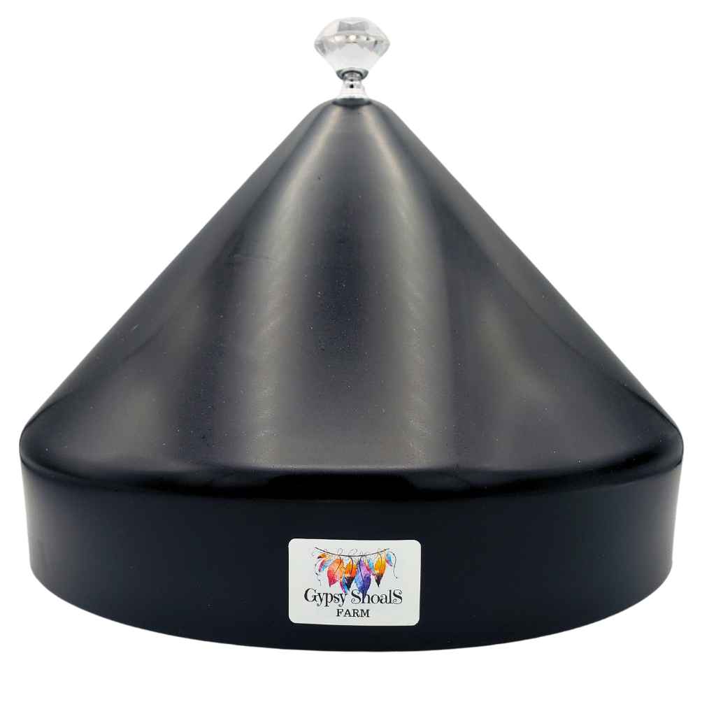 lid-crystal-finial-5-gallon-bucket-cover-chicken-anti-roost-proof-farmhouse-chic-bling-poultry-pyramid-black