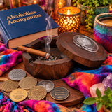 recovery-gift-AA-ash-tray-chip-holder-wood-box