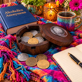 recovery-gift-AA-ash-tray-chip-holder-wood-box