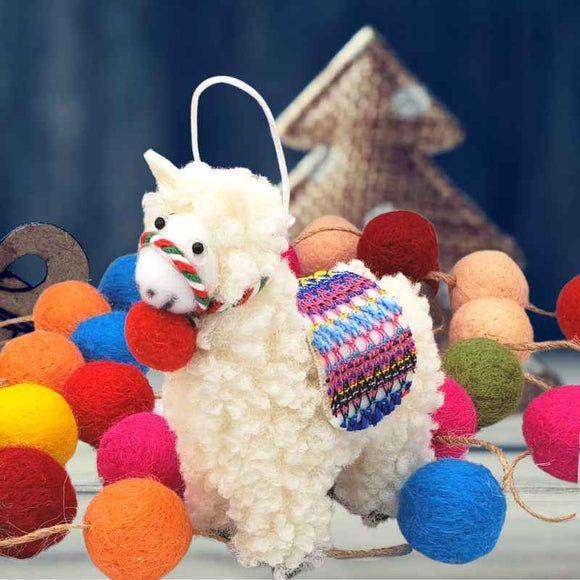 alpaca christmas ornament multicolor festive llama