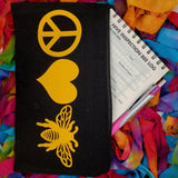 peace love bees cosmetic bag canvas pencil pouch beekeeper gifts