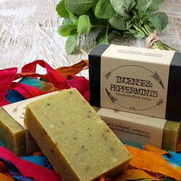 peppermint handcrafted cold press soap gypsy shoals farm artisan soap