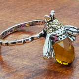 queen bee ring amber crystal honey bee jewelry