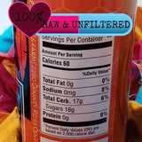nutrition label heat and sweet infused pure raw pepper ginger honey